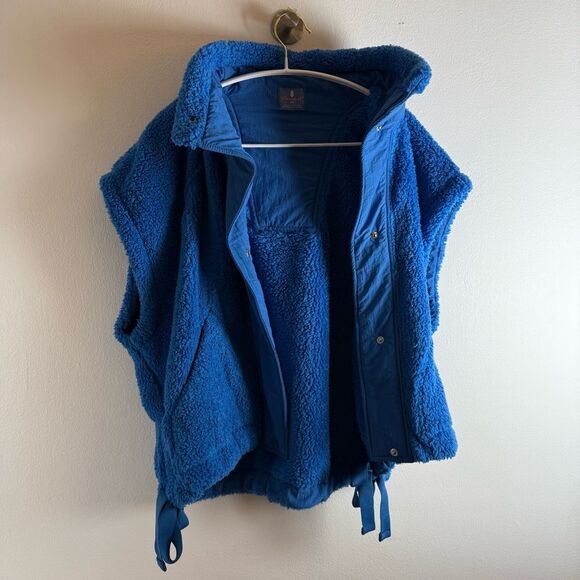 NWT Free People Movement Scout It Out Fleece Vest • Oversized• Side Bows • Blue - Picture 5 of 16